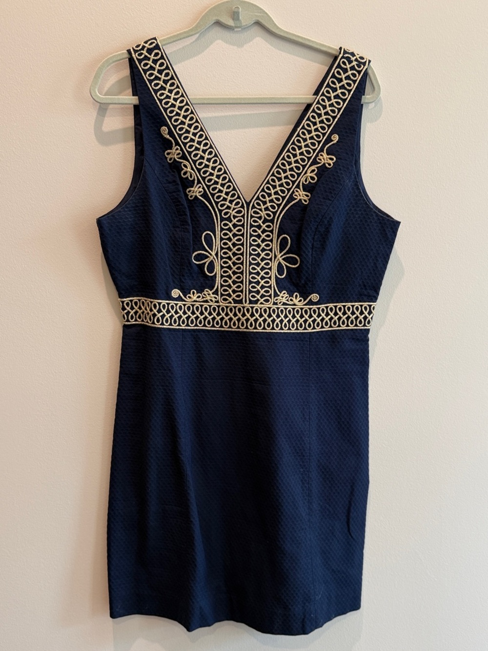 Lilly Pulitzer Navy Mini Dress with Gold Embroidery